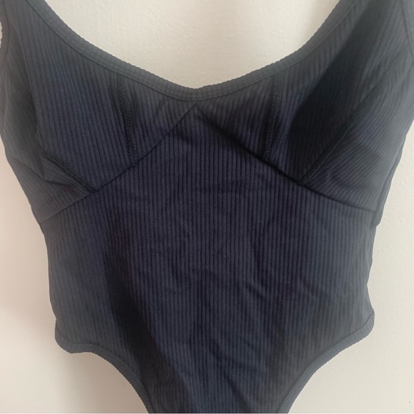 For Love & Lemons Clara Retro Ribbed Thong Bodysuit - Picture 3 of 15